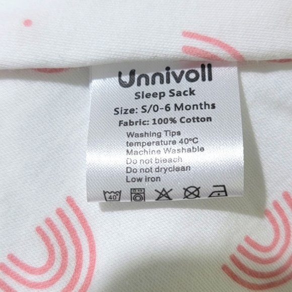 NWT Unnivol Sleep Sack. Infant's size Small 0-6 months. 100% cotton. - Picture 4 of 6